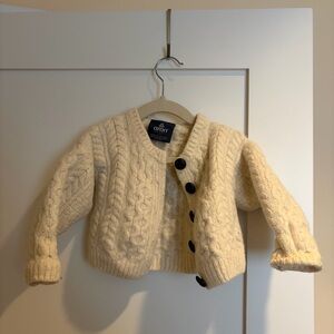 Cream Cable Knit Kids Cardigan - Iris Wool
